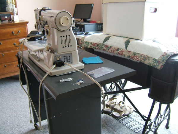  two sewing machines in the bedroom 