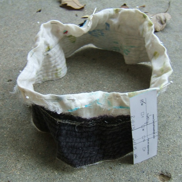 visor on concrete, pinned, with marking card