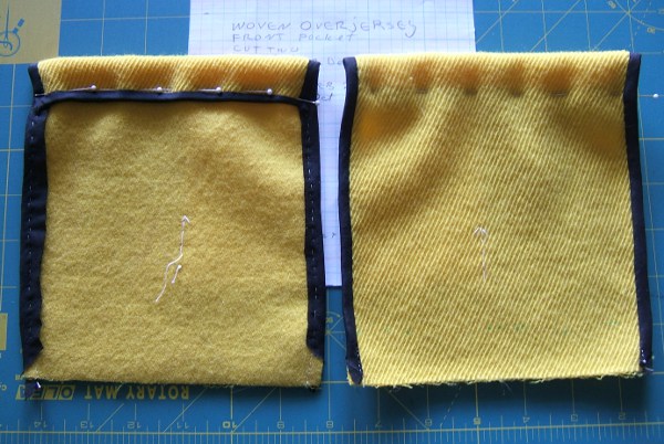 front pockets ready to stitch the hem