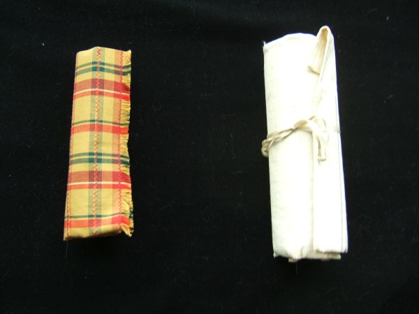 rolled-up needle cases