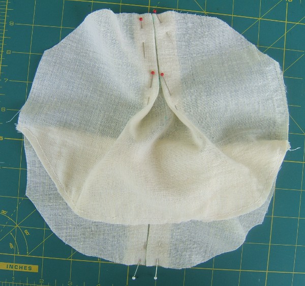 mask with pleats pinned
